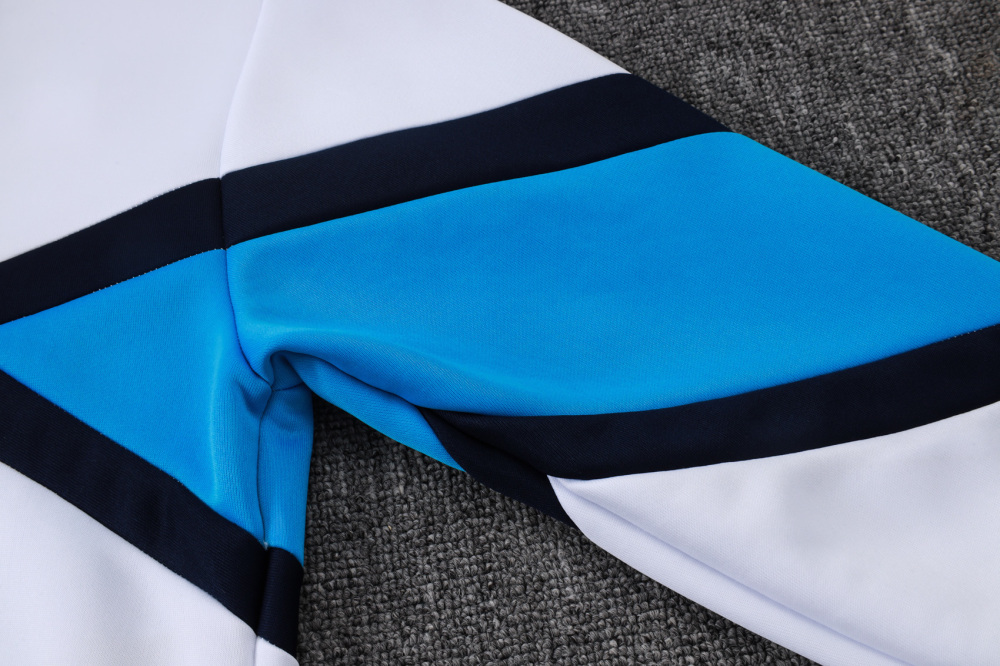 2025/2026 Napoli White and Blue Long-Sleeved Training Kit with Full Zipper