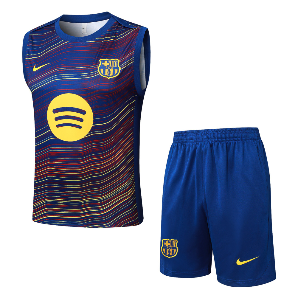 2025/2026 Barcelona Royal Blue Inkjet Sleeveless Training Kit