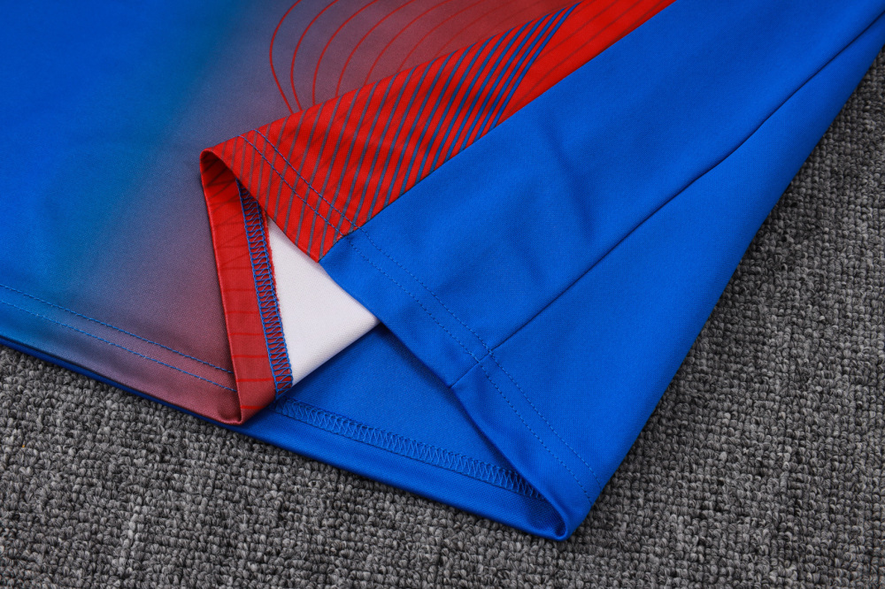 2025/2026 Paris Saint-Germain Blue and Red Half-Zip Long-Sleeve Training Suit Kit