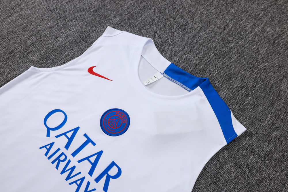 2025/2026 Paris Saint-Germain white sleeveless training kit