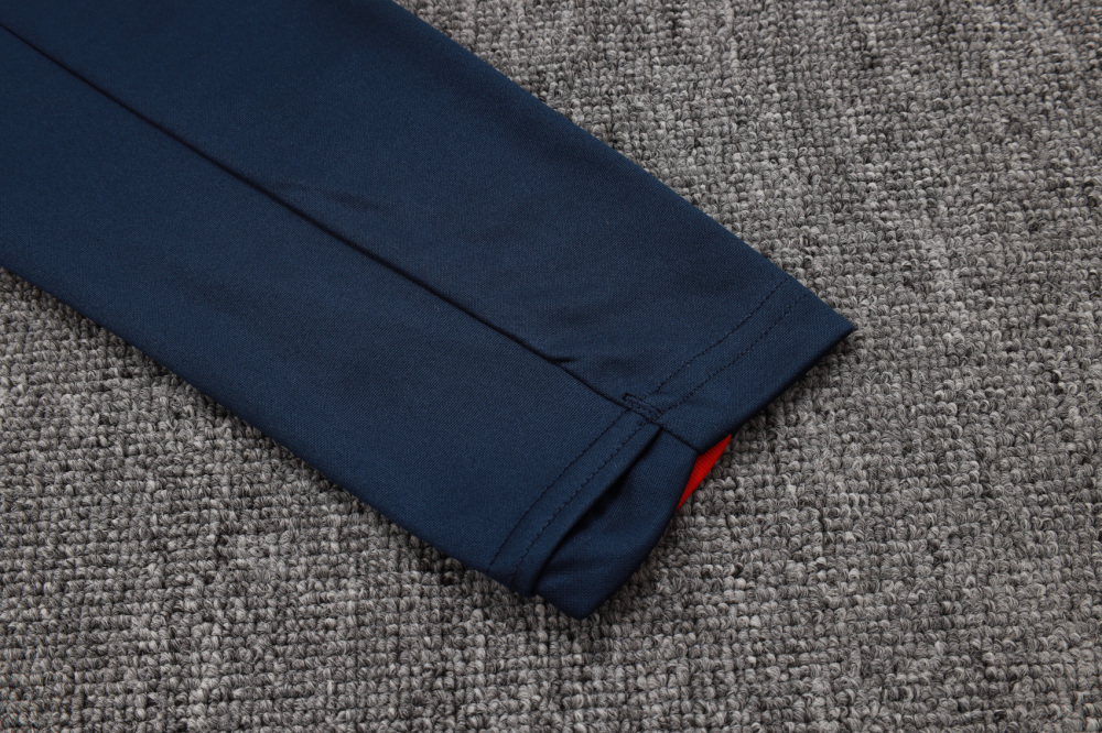 2025/2026 Paris Saint-Germain Blue (Red on Shoulders) Half-Zip Long-Sleeve Training Suit Kit