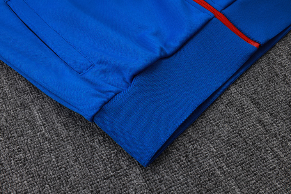 2025/2026 Paris Saint-Germain Blue and Red Long-Zip Long-Sleeve Training Suit Kit