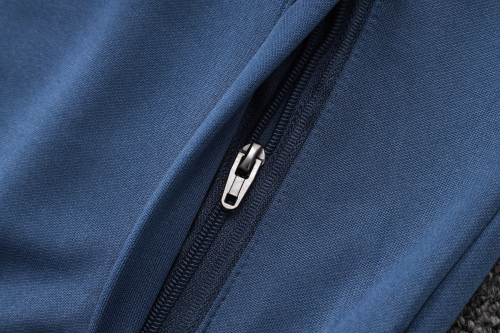 2025/2026 Paris Saint-Germain Blue-Grey Long-Zip Long-Sleeve Training Suit Kit