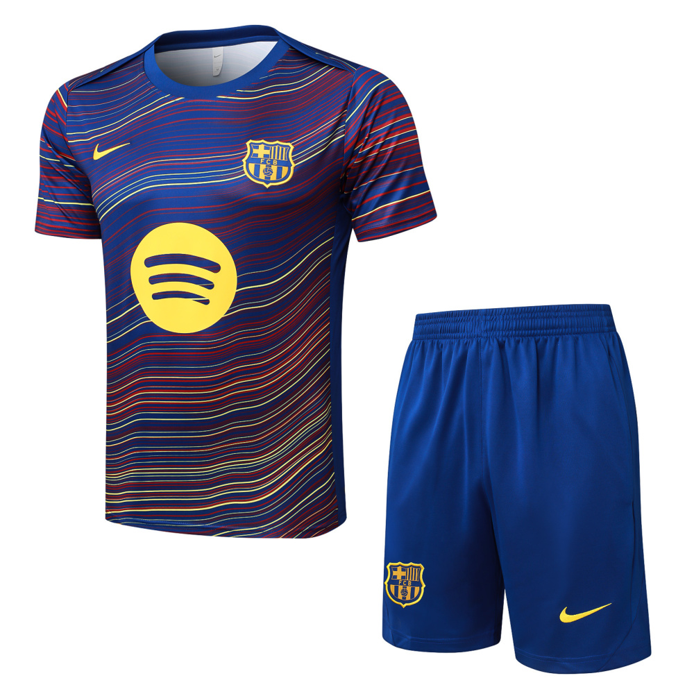 2025/2026 Barcelona Cyan + Diagonal Inkjet Short-Sleeved Training Kit