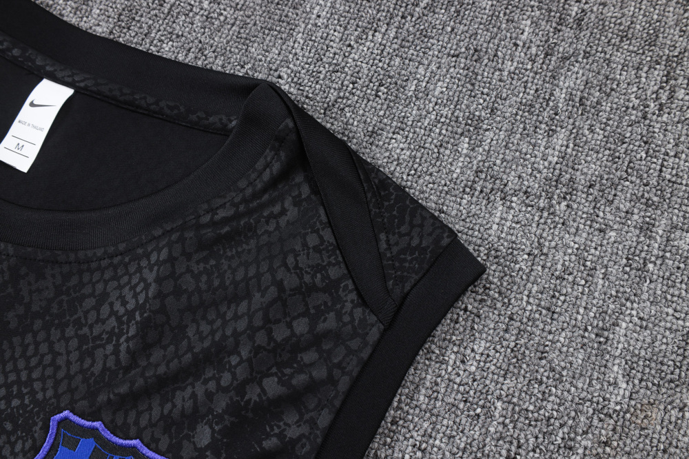 2025/2026 Barcelona Black Stamped Sleeveless Training Kit