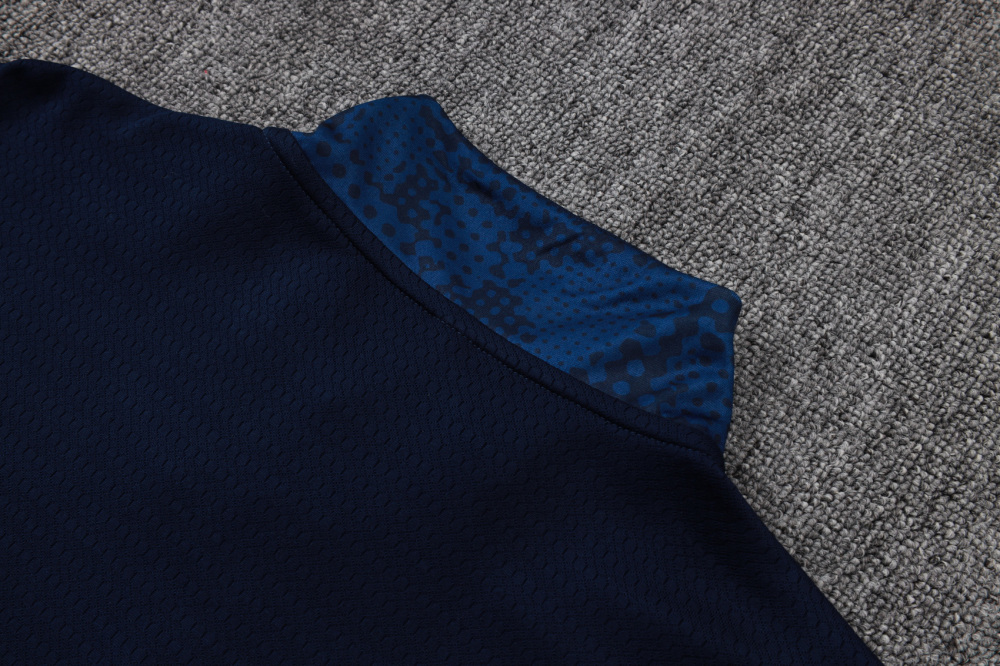 2025/2026 Marseille Navy Blue Long-Sleeve Half-Zip Training Suit Kit