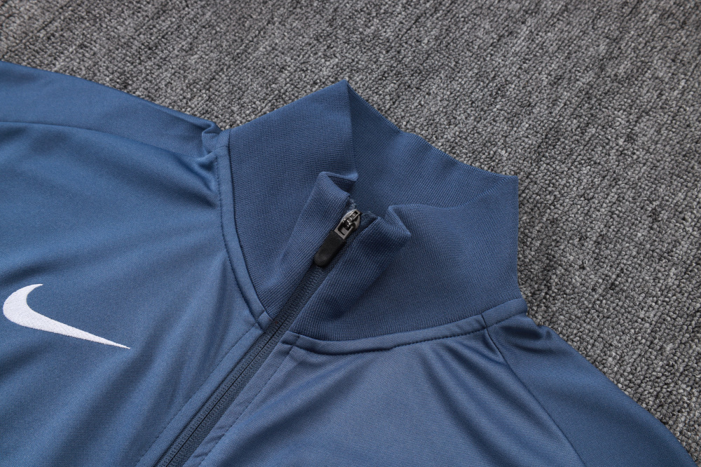 2025/2026 Paris Saint-Germain Blue-Grey Long-Zip Long-Sleeve Training Suit Kit