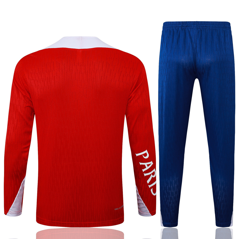 2025/2026 Paris Saint-Germain Red Half-Zip Long-Sleeve Training Suit Kit