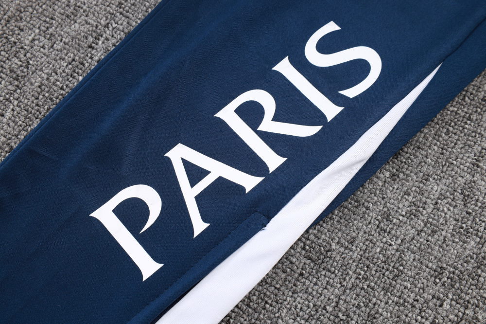 2025/2026 Paris Saint-Germain Dark Blue Half-Zip Long-Sleeve Training Suit Kit