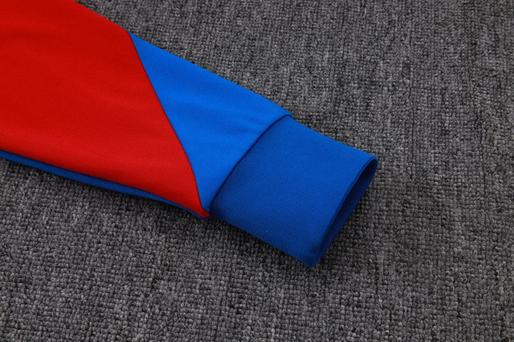 2025/2026 Paris Saint-Germain Blue and Red Long-Zip Long-Sleeve Training Suit Kit
