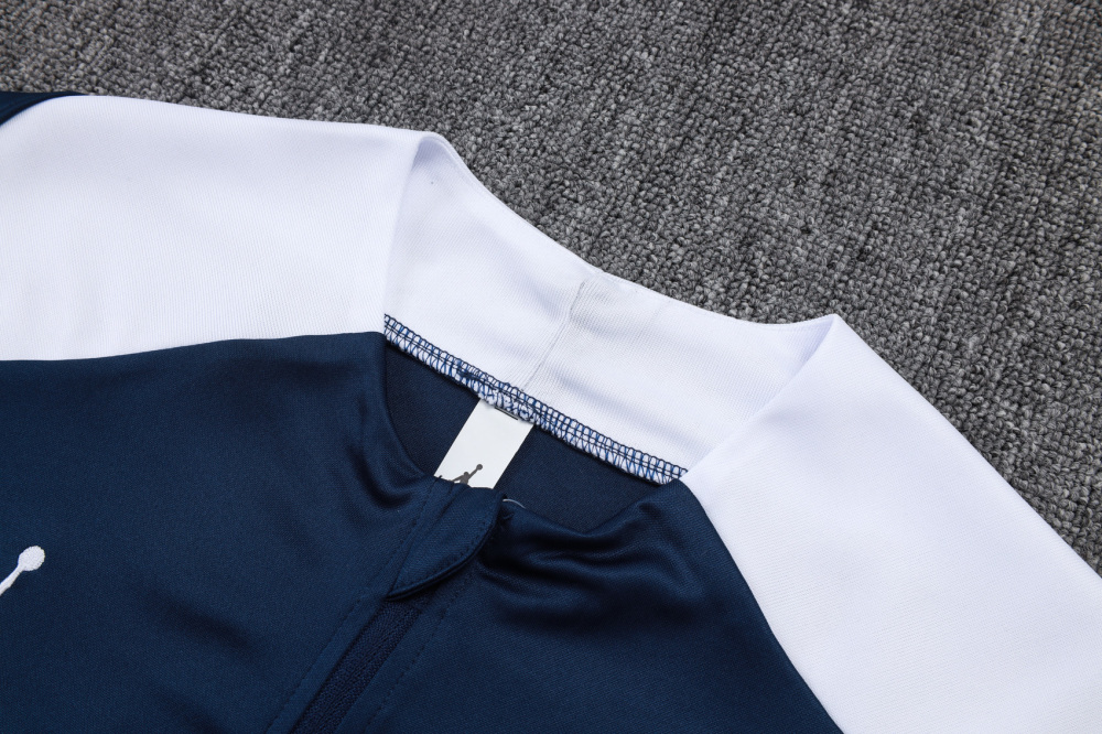 2025/2026 Paris Saint-Germain Dark Blue Half-Zip Long-Sleeve Training Suit Kit