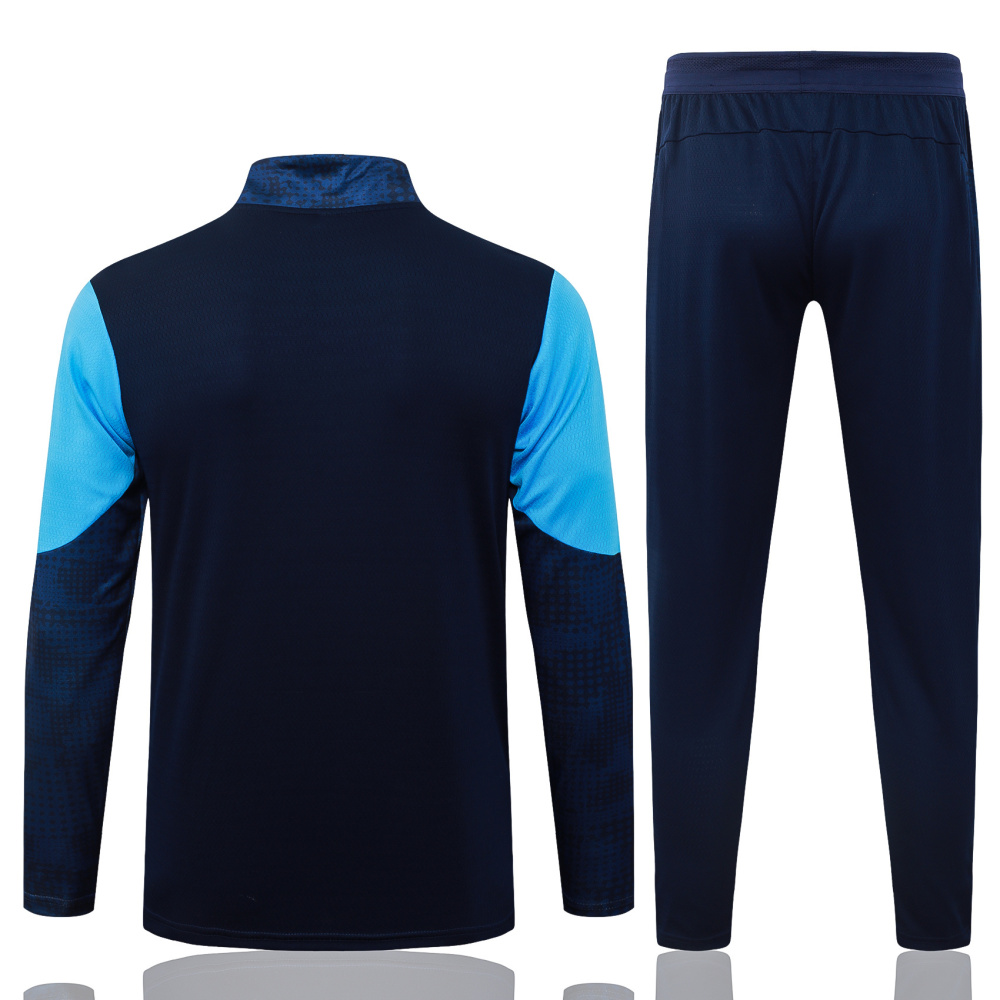 2025/2026 Marseille Navy Blue Long-Sleeve Half-Zip Training Suit Kit