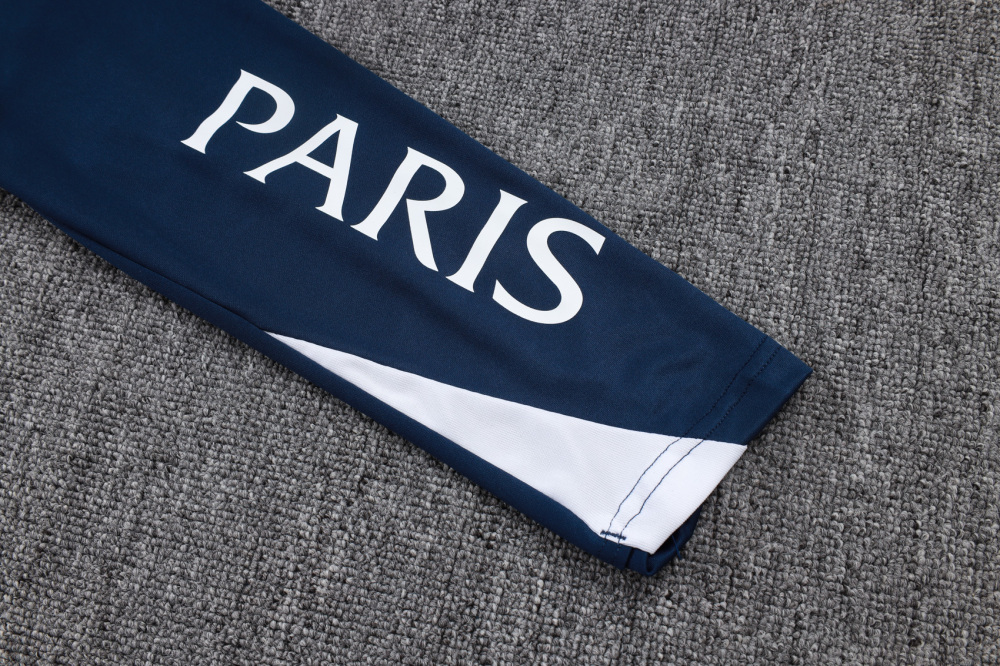 2025/2026 Paris Saint-Germain Dark Blue Half-Zip Long-Sleeve Training Suit Kit
