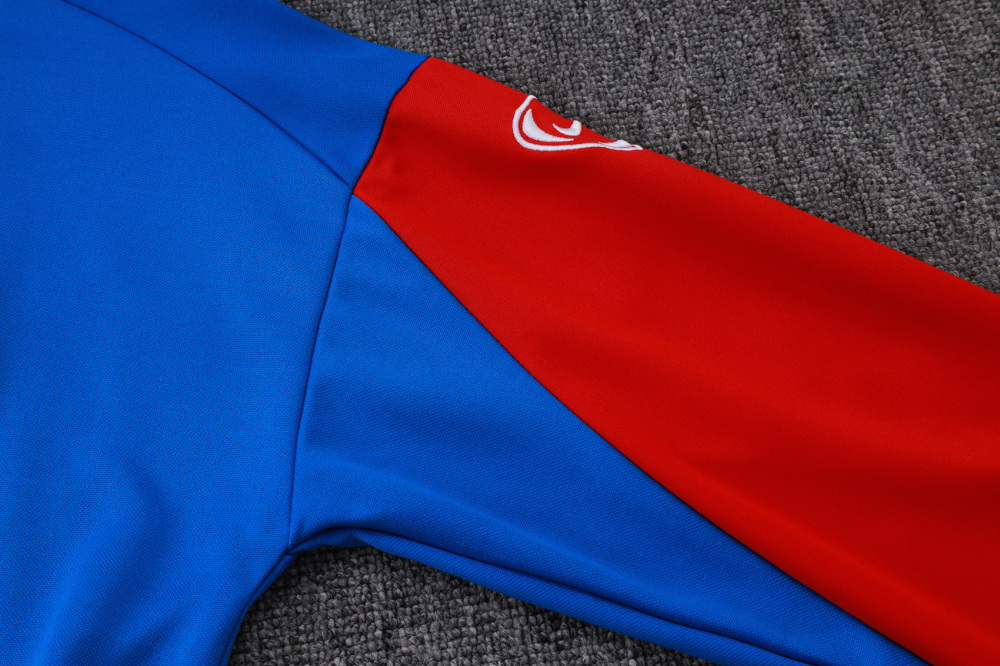 2025/2026 Paris Saint-Germain Blue and Red Long-Zip Long-Sleeve Training Suit Kit