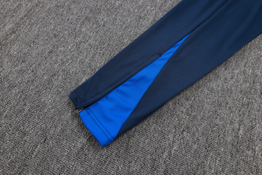 2025/2026 Paris Saint-Germain Blue Half-Zip Long-Sleeve Training Suit Kit