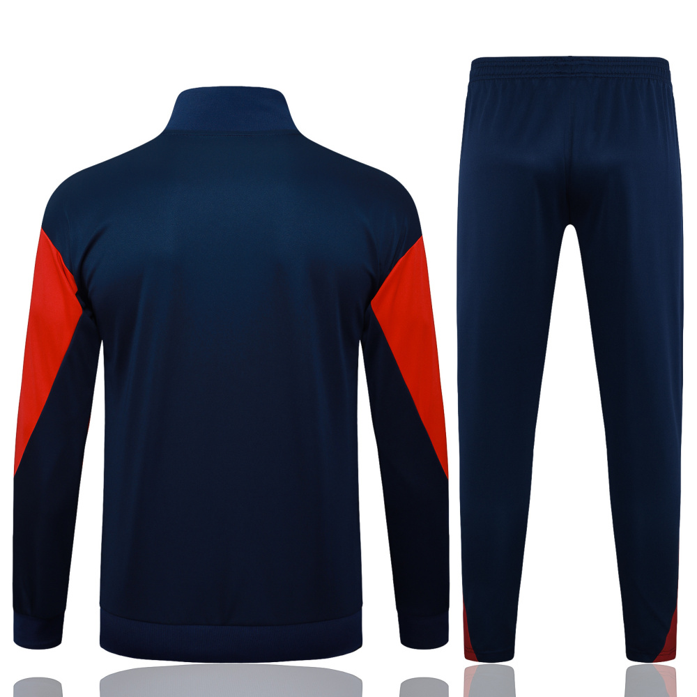 2025/2026 Paris Saint-Germain Blue and Red Long-Zip Long-Sleeve Training Suit Kit