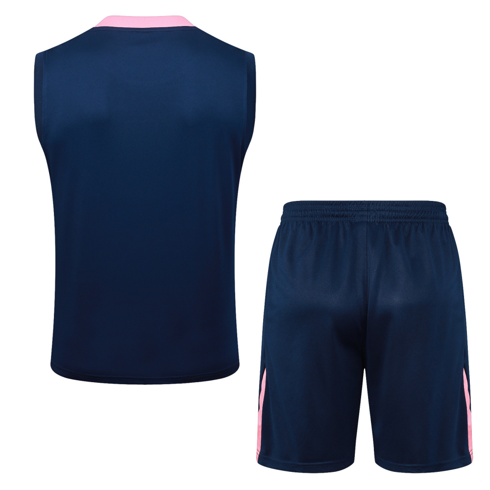 2025/2026 Barcelona Royal Blue Curved Inkjet Sleeveless Training Kit
