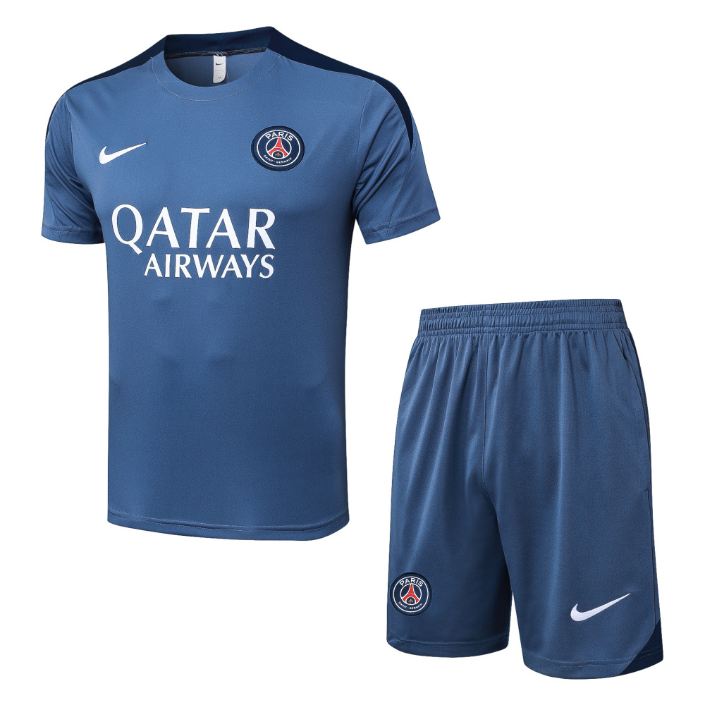 2025/2026 Paris Saint-Germain Light Grey Short-Sleeve Training Suit Kit
