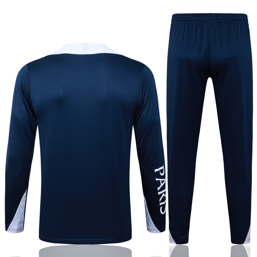 2025/2026 Paris Saint-Germain Dark Blue Half-Zip Long-Sleeve Training Suit Kit