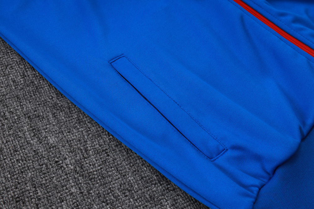 2025/2026 Paris Saint-Germain Blue and Red Long-Zip Long-Sleeve Training Suit Kit