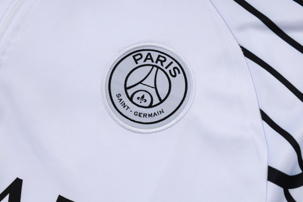 2025/2026 Paris Saint-Germain White Half-Zip Long-Sleeve Training Suit Kit