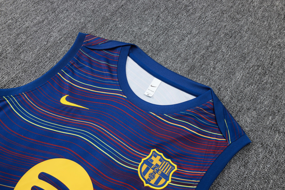 2025/2026 Barcelona Royal Blue Inkjet Sleeveless Training Kit