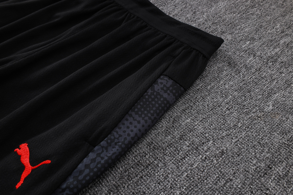 2025/2026 AC Milan Black inkjet Long-Sleeved Half-Zip Training Kit
