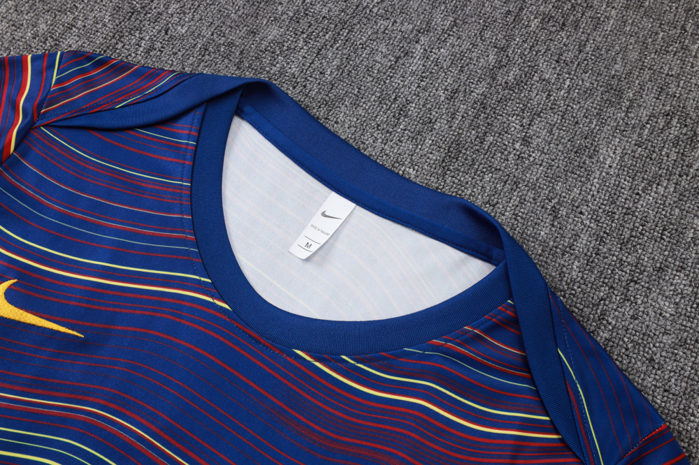2025/2026 Barcelona Cyan + Diagonal Inkjet Short-Sleeved Training Kit