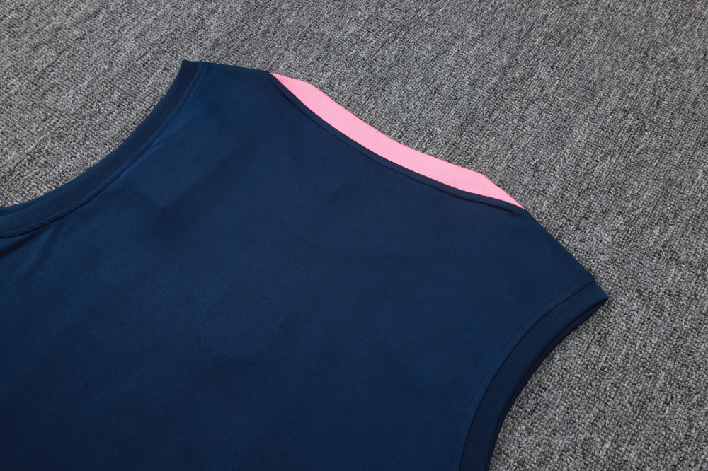 2025/2026 Barcelona Royal Blue Curved Inkjet Sleeveless Training Kit