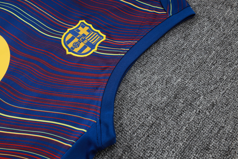 2025/2026 Barcelona Royal Blue Inkjet Sleeveless Training Kit