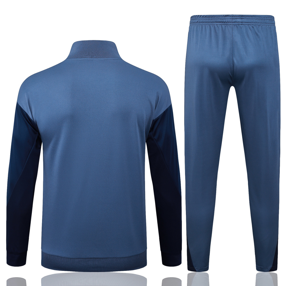 2025/2026 Paris Saint-Germain Blue-Grey Long-Zip Long-Sleeve Training Suit Kit