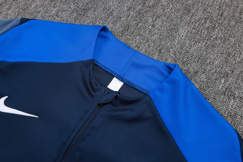 2025/2026 Paris Saint-Germain Blue Half-Zip Long-Sleeve Training Suit Kit