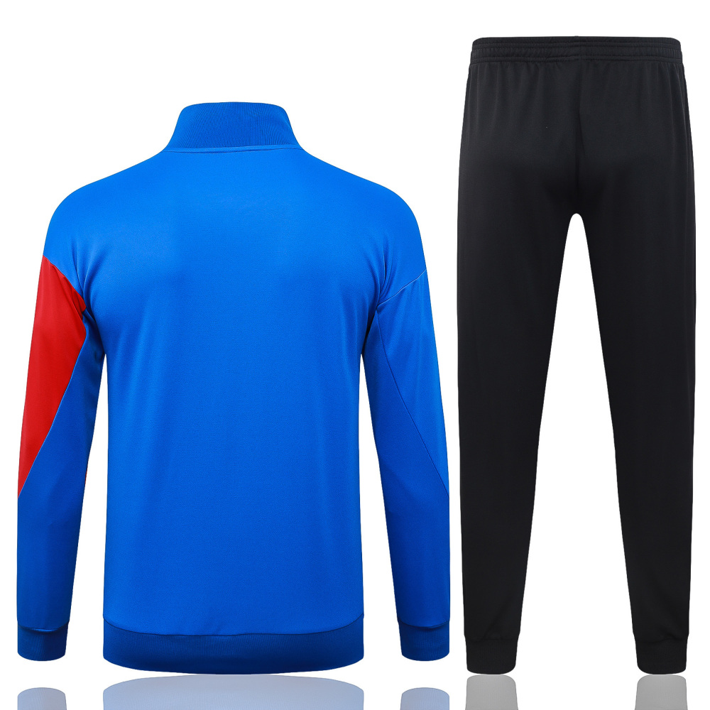 2025/2026 Paris Saint-Germain Blue and Red Long-Zip Long-Sleeve Training Suit Kit