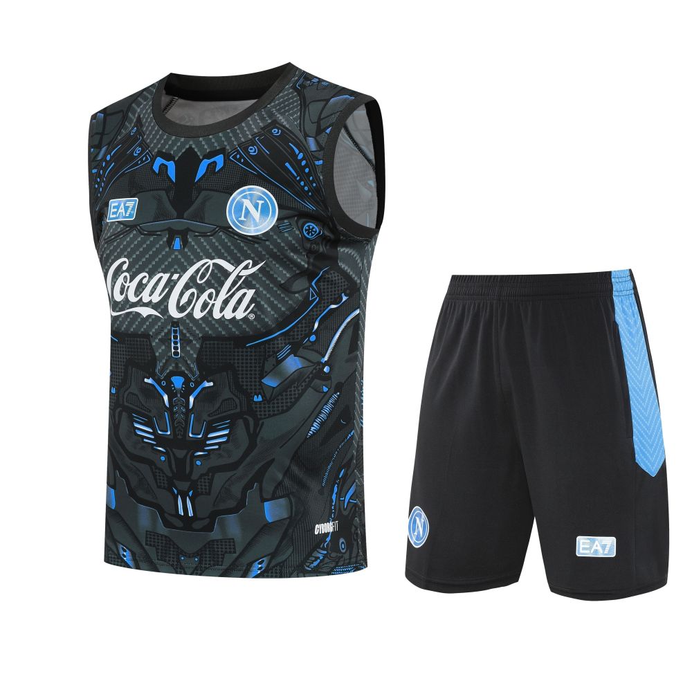 2025/2026 Napoli Dark Grey Inkjet Sleeveless Training Kit