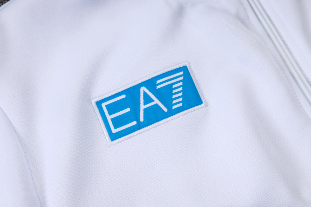 2025/2026 Napoli White and Blue Long-Sleeved Training Kit with Full Zipper