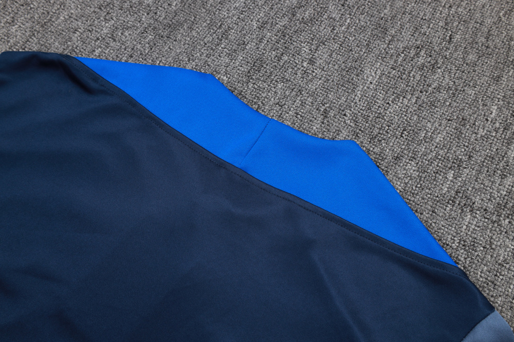 2025/2026 Paris Saint-Germain Blue Half-Zip Long-Sleeve Training Suit Kit