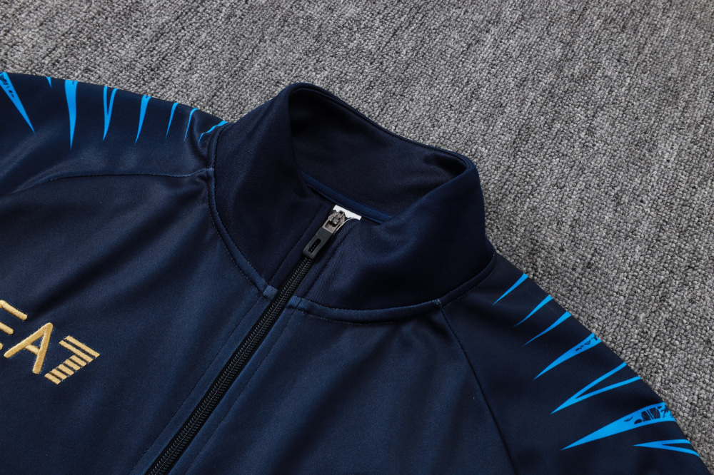 2025/2026 Napoli Royal Blue Long-Sleeved Training Kit with Full Zipper
