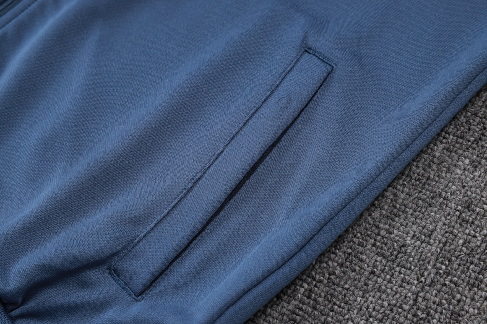 2025/2026 Paris Saint-Germain Blue-Grey Long-Zip Long-Sleeve Training Suit Kit