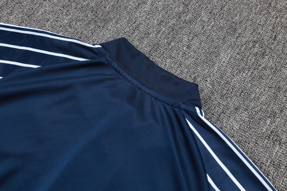 2025/2026 Paris Saint-Germain Dark Blue Half-Zip Long-Sleeve Training Suit Kit