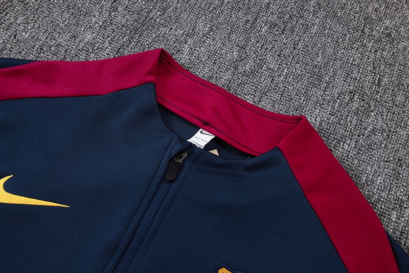 2025/2026 Barcelona dark blue long-sleeved full-zip training kit