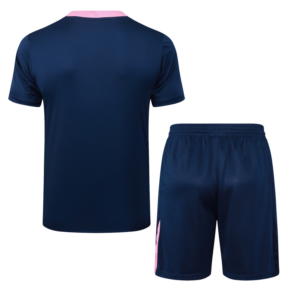 2025/2026 Barcelona Royal Blue + Curved Inkjet Short-Sleeved Training Kit