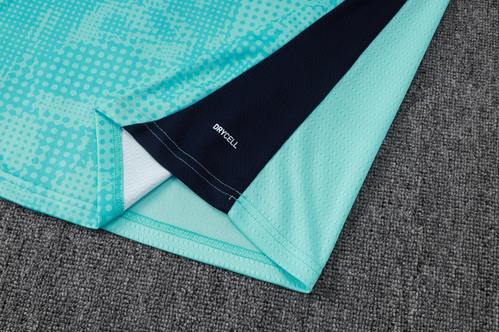 2025/2026 Marseille Light Green Long-Sleeved Half-Zip Training Suit Kit
