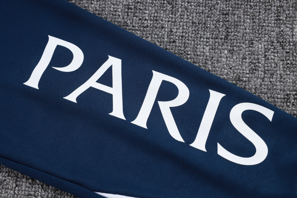 2025/2026 Paris Saint-Germain Dark Blue Half-Zip Long-Sleeve Training Suit Kit