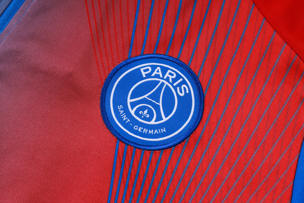 2025/2026 Paris Saint-Germain Blue and Red Half-Zip Long-Sleeve Training Suit Kit