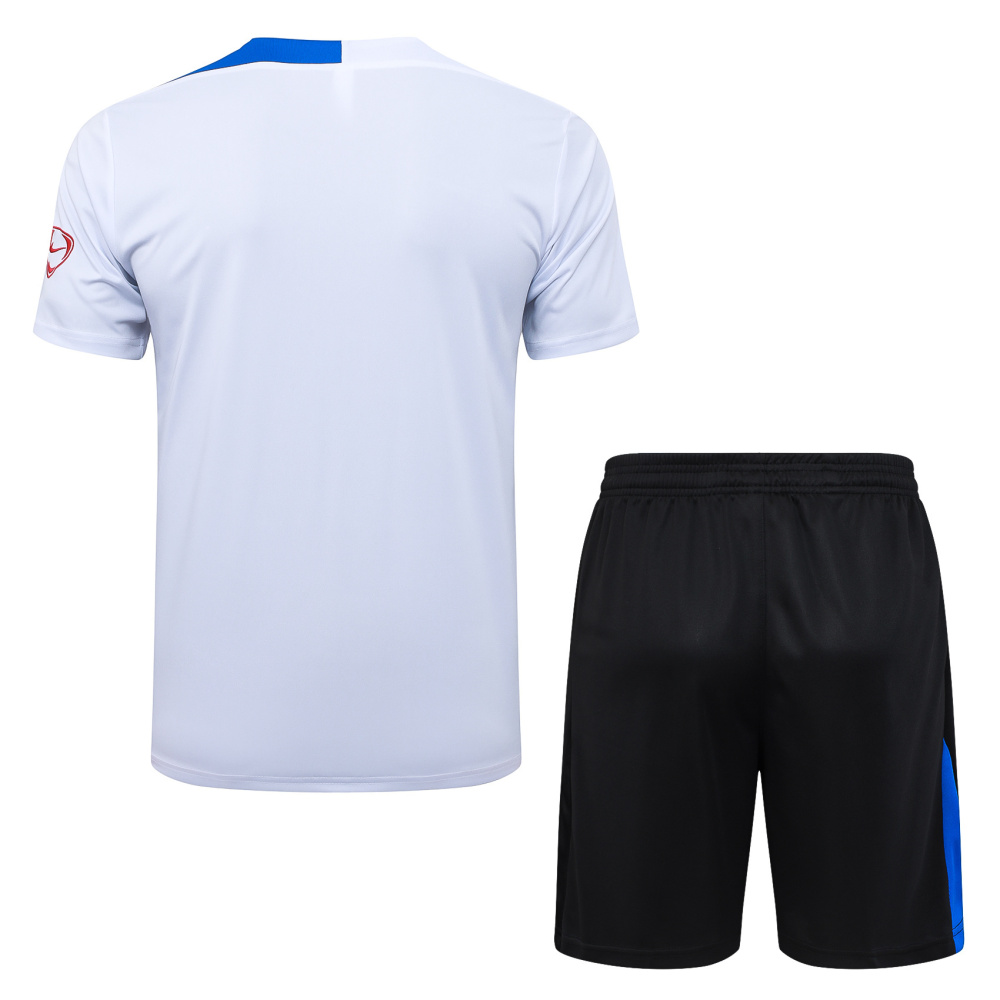 2025/2026 Paris Saint-Germain White (Blue on Shoulders) Short-Sleeve Training Kit
