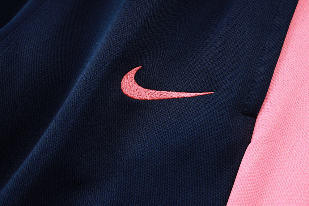 2025/2026 Barcelona Dark Blue and Pink Long-Sleeved Full-Zip Hooded Training Kit