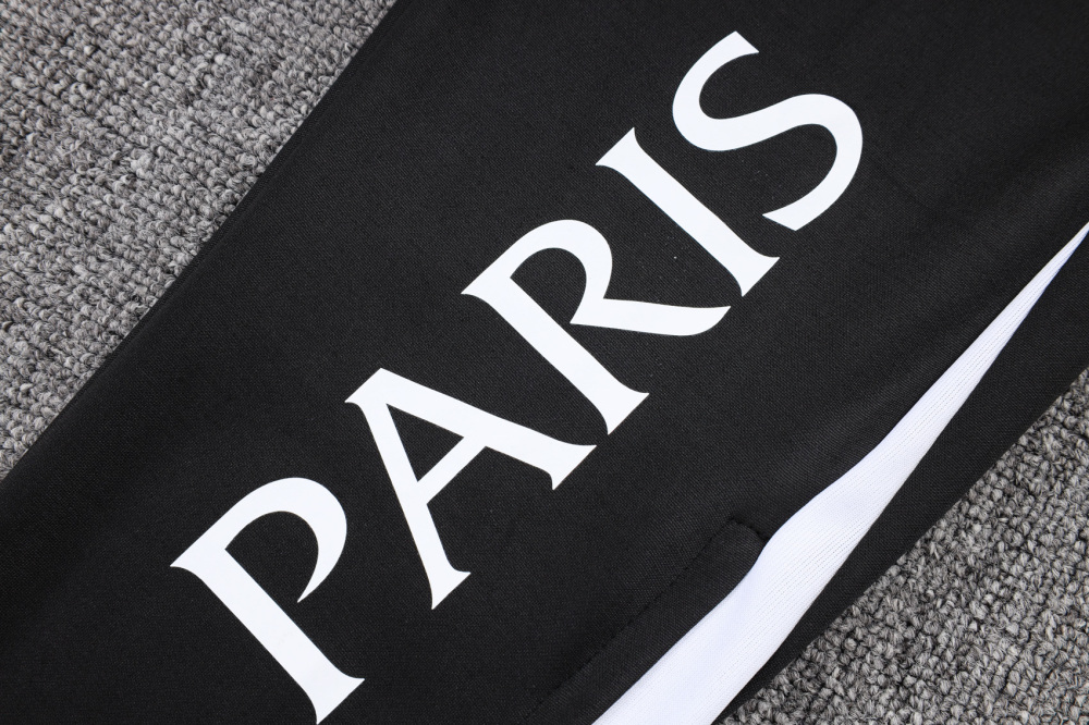 2025/2026 Paris Saint-Germain Black Half-Zip Long-Sleeve Training Suit Kit