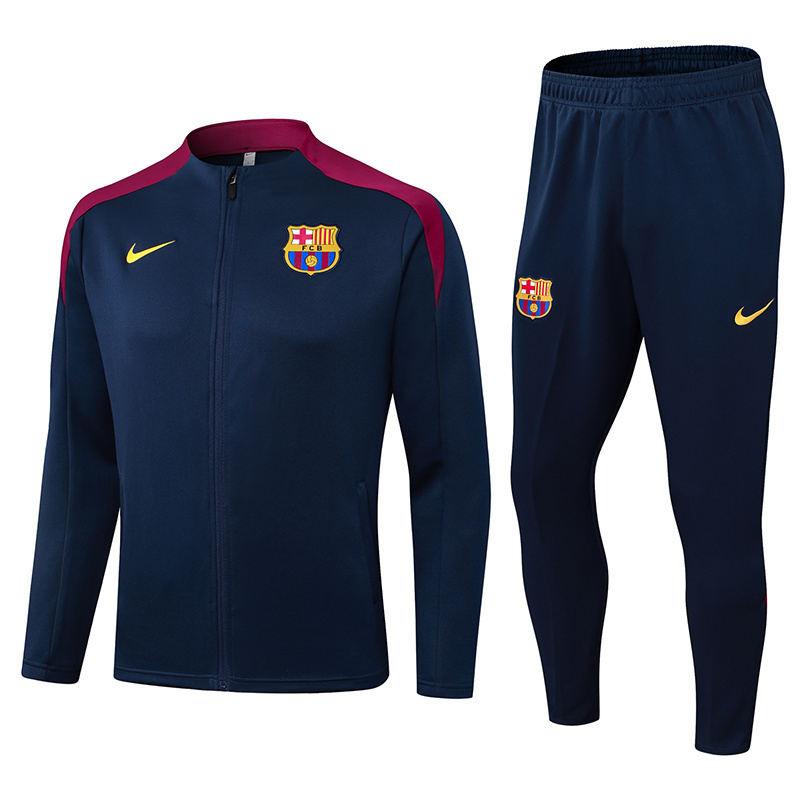 2025/2026 Barcelona dark blue long-sleeved full-zip training kit