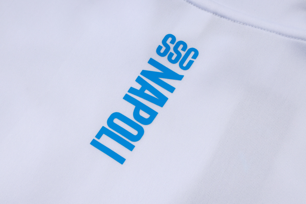 2025/2026 Napoli White and Blue Long-Sleeved Training Kit with Full Zipper