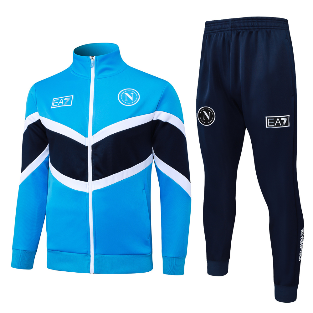 2025/2026 Napoli light blue long-sleeved training kit with full-length zipper